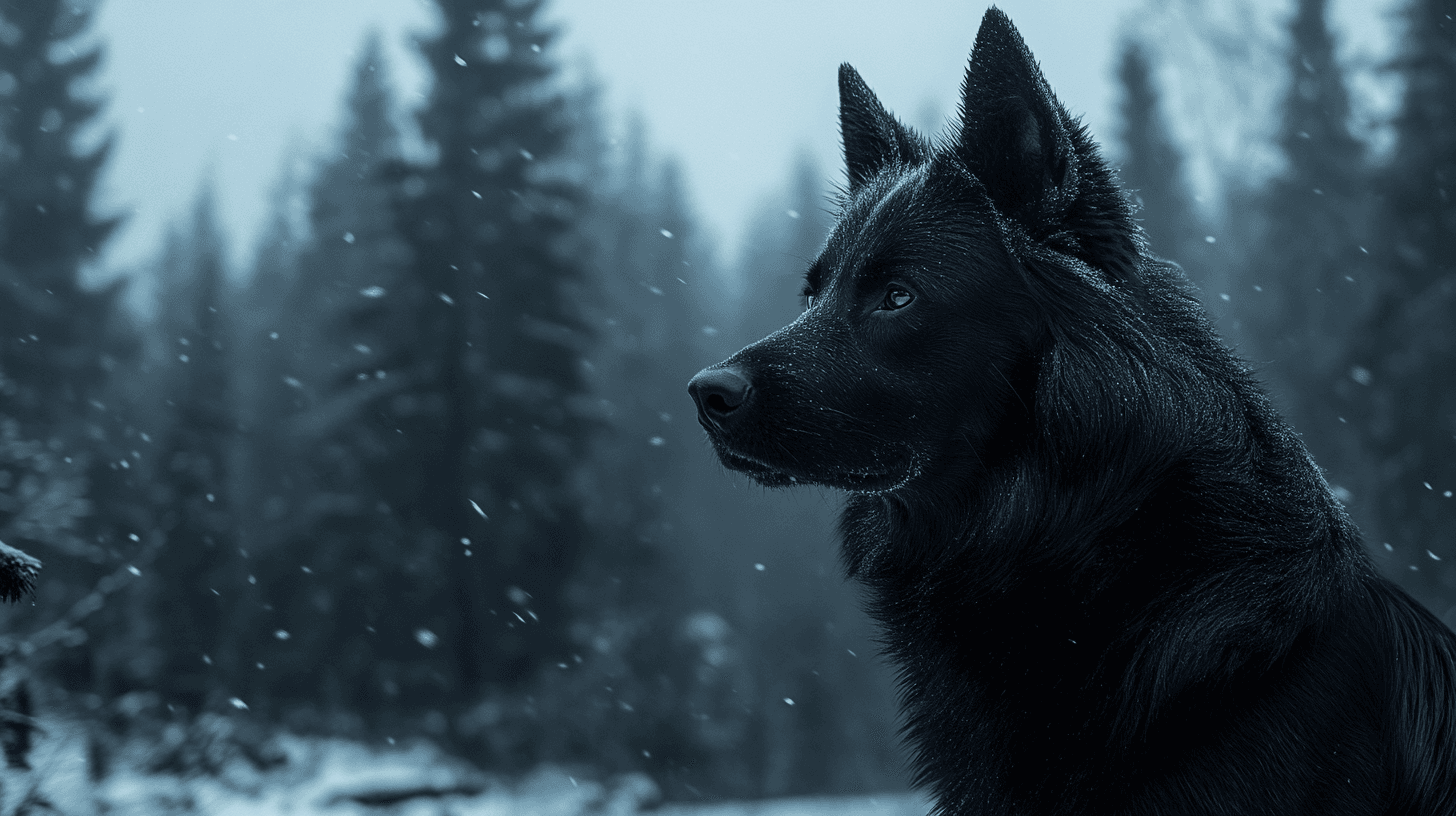 un berger allemand de couleur noir