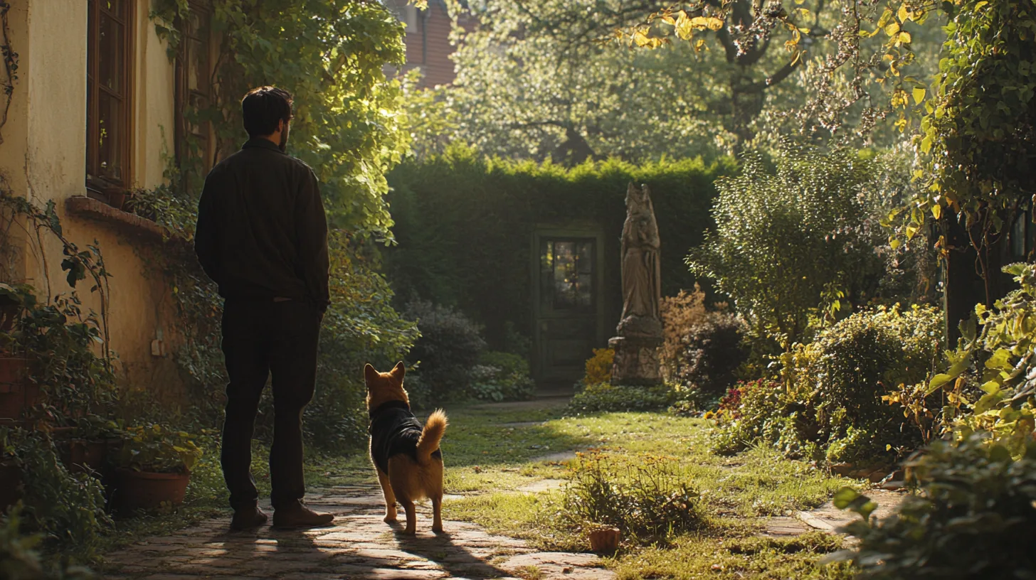 Un chiot Berger Allemand de 8 semaines, attentif, apprend à s’asseoir devant son maître qui le récompense avec une friandise dans un jardin